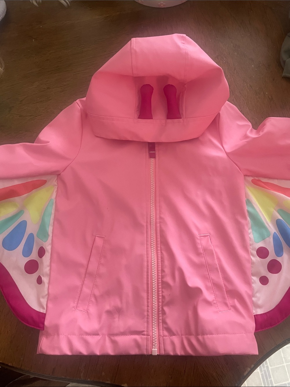 Girls' Pink Butterfly Wing Rain Jacket